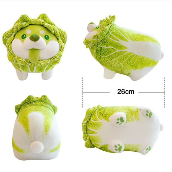 Kål Shiba Inu Dog e Vegetable Fairy Anime Plyschleksak Fluffy Green One Size