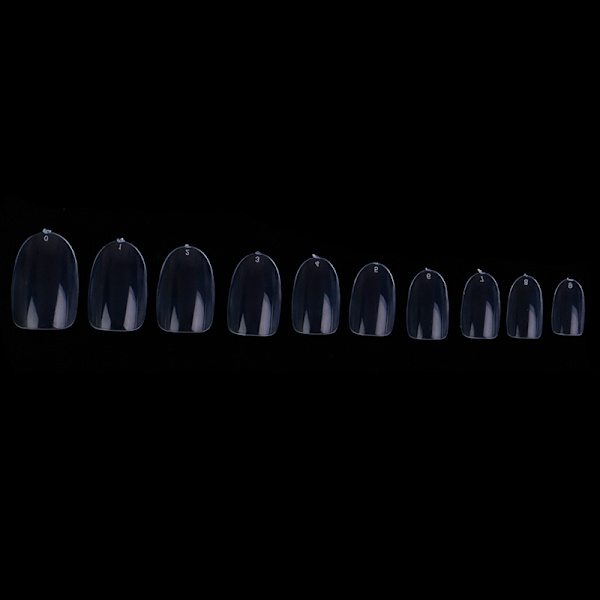 500 stk Short Ellipse Full Cover False Nail Tips Akryl Gel Ma Transparent 500Pcs