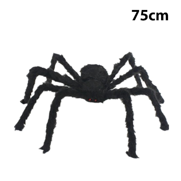 30/50cm/75cm Big Black Plush Spider Halloween Party Decorations 75cm