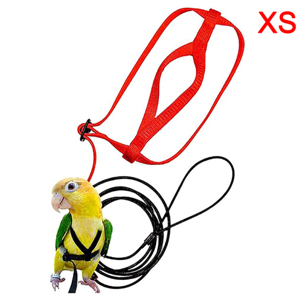 Lintuvaljaat säädettävä papukaija talutushihna Bird Rope Anti Bite for Al XS