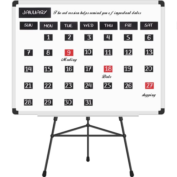 81-pack Magnetisk Kylskåpskalender Magnetiska Veckodagar och M Black