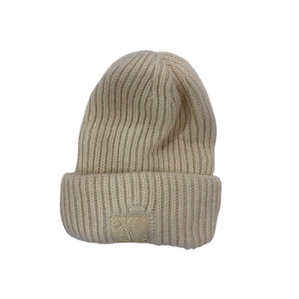Vinterlue for kvinner og menn - Varm strikket lue i stretch Beige