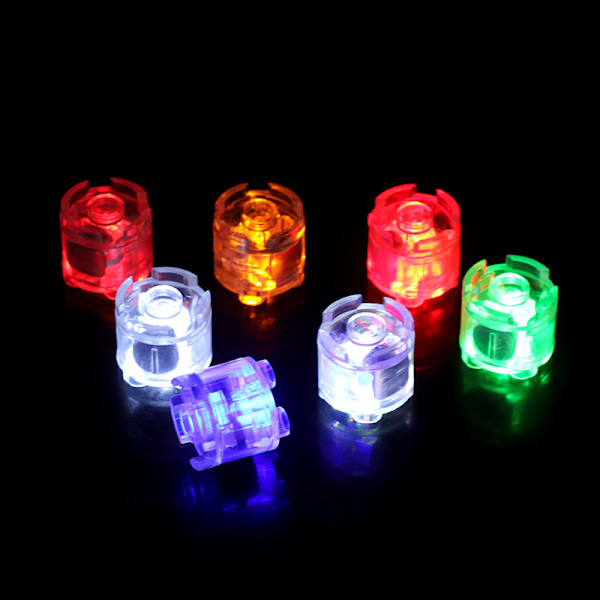 2 kpl Light Brick Luminescent Lamp Accessories Pyöreä DIY Colorfu Red