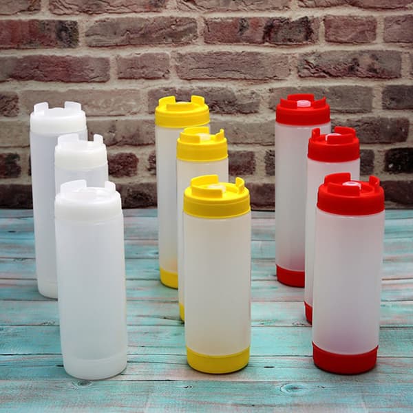 Muoviset kastikepullot Kaksipäät Pullot Tomaattiannostelija Iso Red 24oz720ML