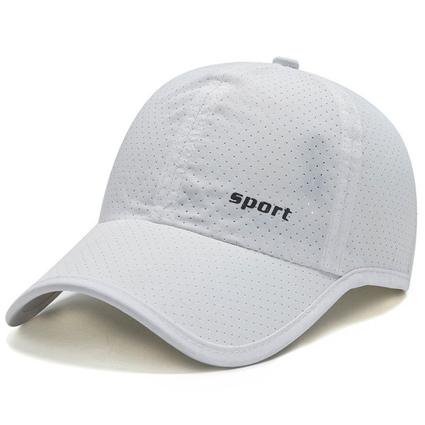 Mænd Kvinder Sommer Baseball Cap Hurtigtørrende Hatte Unisex Breathab White one size