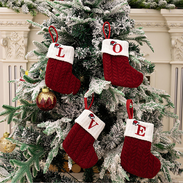 julesokker strikke brevstrømpe dekorasjon til hjemmet Xm C onesize