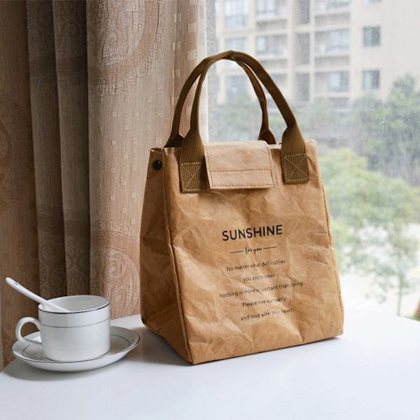 Lounaspussi Vedenpitävä eristyspussi Pidennä ja paksuntaa alumiinia Coffee onesize