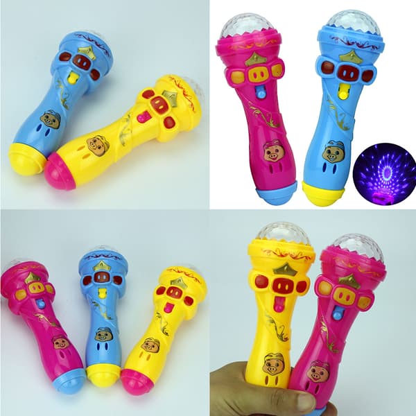 2 stk Blinkende projeksjonsmikrofon Baby Learning hine Utdanning Random Color 2Pcs