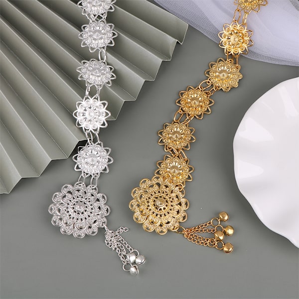 Traditionelt Bælte Vintage Smykke Spænde Bælte Halskæde Til Kvinder silver necklace