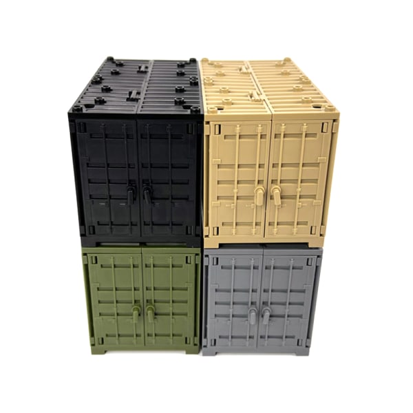 Militære WW2 War Base Container Blocks MOC Militærbygning Bl Black one size