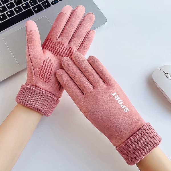 Modehandsker Efterår Vinter Pelsagtige Varme Vanter Fuldt Fingret Fleece A1