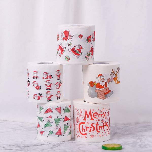 3 Stk Julebordsserviet Home Julemandsbadekartoiletrulle P White ONESIZE
