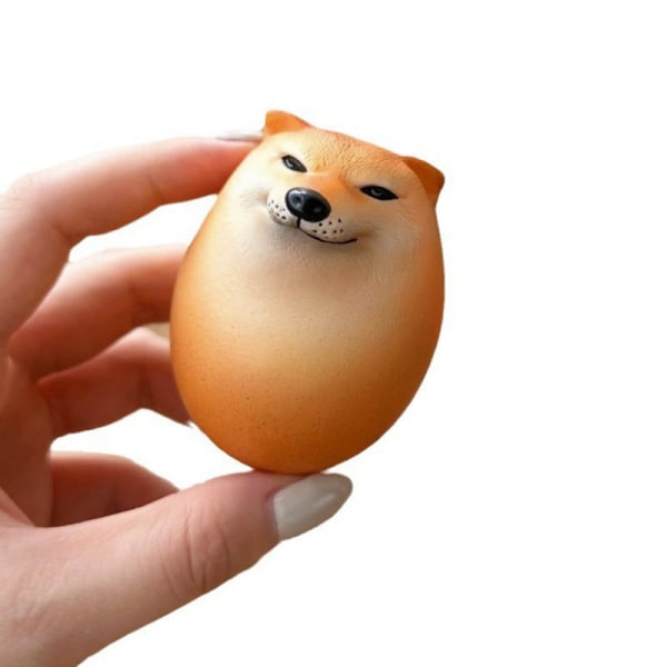 Luova Shiba Inu Realistinen munamuotoinen PVC Desk Decor Koira & Muna 1PC