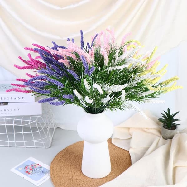 2 stk. kunstig lavendel hvede buket blomst til hjemmebryllup Pink