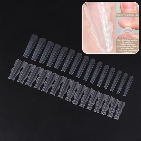 60 stk. Poly Dual Forms Neglegelform Hurtigbyggende Tips Negleforlengelse A2