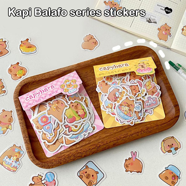 100 Ark Kreative Tegneserie Capybara Papirvarer Klistermærker DIY Dec A1