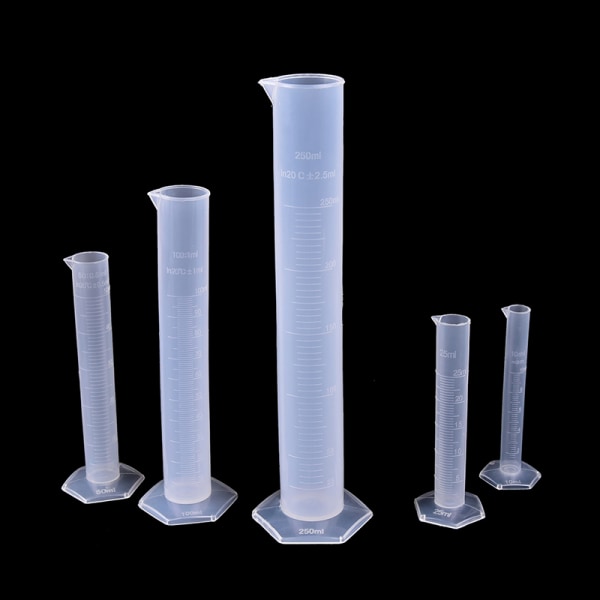 10/25/50/100/250 ML Plast målesylinder Laboratorietest G Clear 100mL
