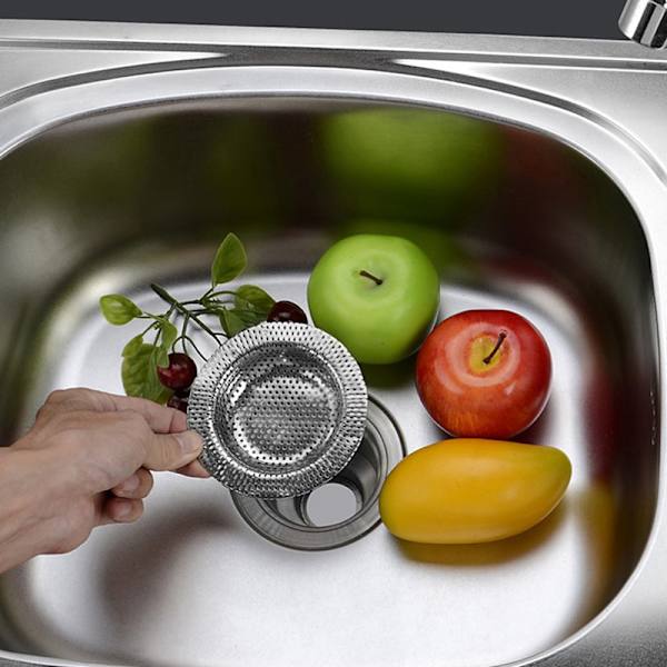 Rostfritt stål Köksvask Filter Sink Mesh Sil Fl Silver 9cm