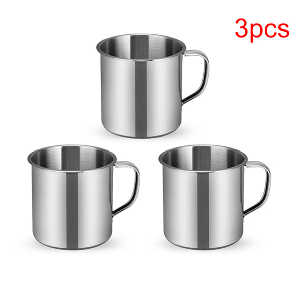 6 stk Udendørs Camping Vandreture Te Krus Kop Rustfrit Stål Kaffe Silver 3pcs