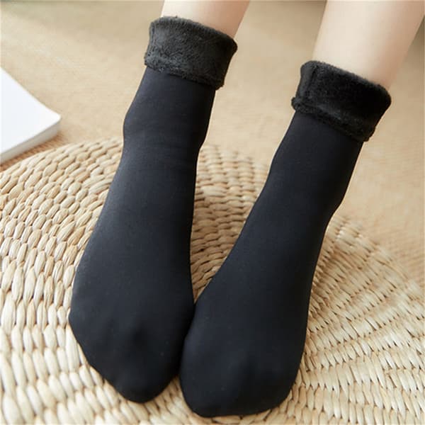 Winter Warm Thicken Thermal Socks Seamless Sock Plus Velvet Flo Green ONESIZE