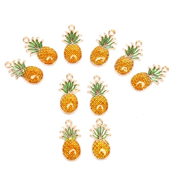 10 stk/sett Emaljelegering ananas Charms anheng smykker finne Yellow 70ba |  Yellow | Fyndiq