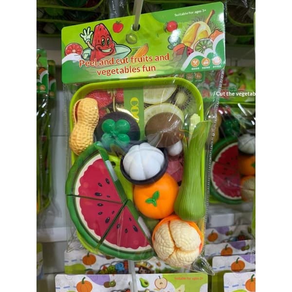 1 set barn grönsaksfrukt skärleksakssats plastlek kök P A4