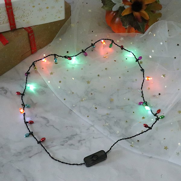 Ljus glödande LED-halsband Blinkande Ljus Blinkande jul A onesize