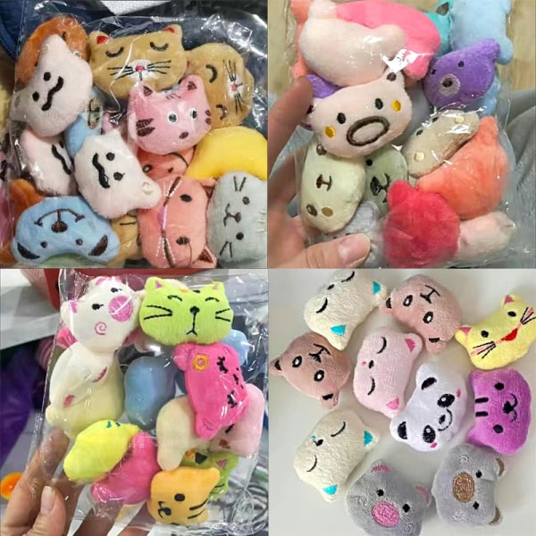 10 st e djurplyschdockor 5-6 cm Kawaii Bear Panda stoppade leksaker one size
