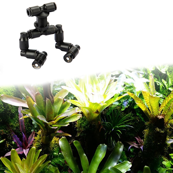 Reptiler Terrarium Dobbel Munnstykke Fogger Mist Sprinkler 360° Adj Black one size