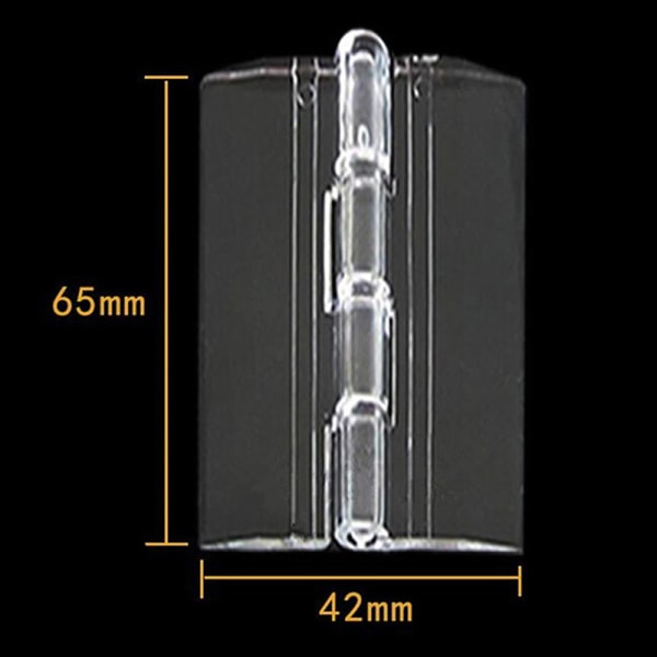 10 STK Holdbare klare akryl foldehængsler gennemsigtig plexigla Transparent 65*42mm