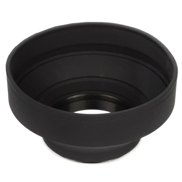 Universal 3-trinns sammenleggbar 3-i-1 gummi sammenleggbar linsehette Su Black 55mm