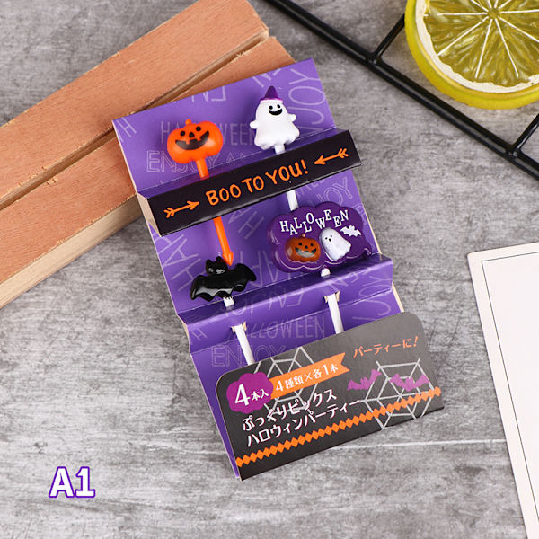 1Pack Halloween Cocktail Picks Fruit Fork Muoti Lasten Hol A1 one size