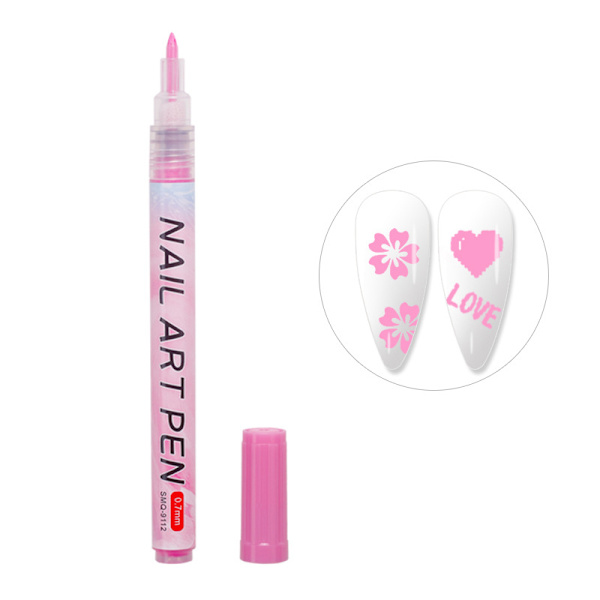 Nail Art Graffiti Pen UV-geelilakka vedenpitävä piirustusmaalaus Pink one size