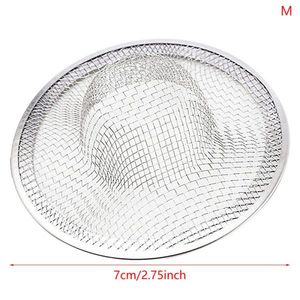2 stk. Badeværelsesafløbsfilter i rustfrit stål til brusehår Silver 7CM