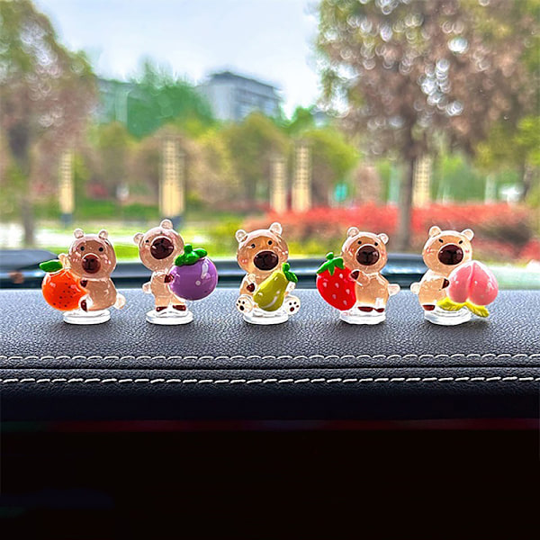 5 st Kapibara Bilinredning Bilinstrumentbräda Dockor Prydnader Kapiba 5Pcs/set