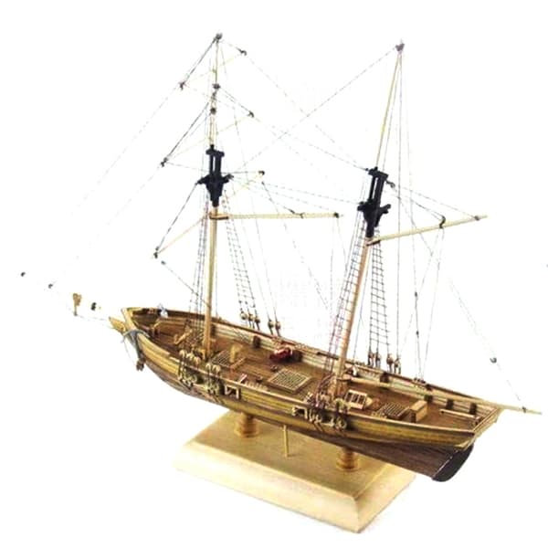 1:70 Ny hamn träsegelbåt modell DIY Kit Skeppsmontering D Color onesize