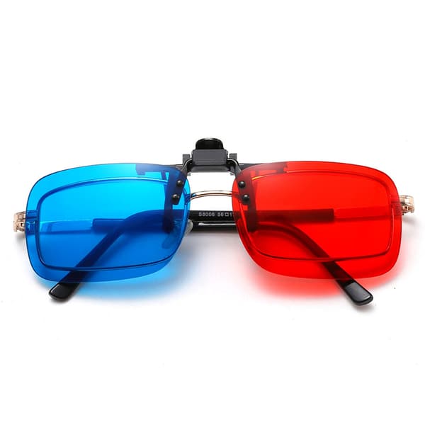 Punainen Sininen Vihreä 3D-lasit Musta kehys mitta-anaglyfia varten 1