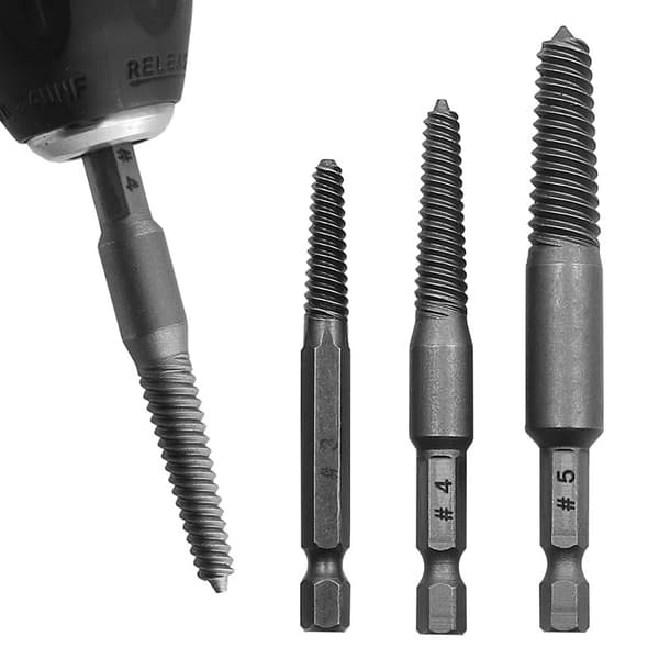 5 STK Screw Extractor Center Bore Bits Guide Set Brækket Beskadiget 5PCS
