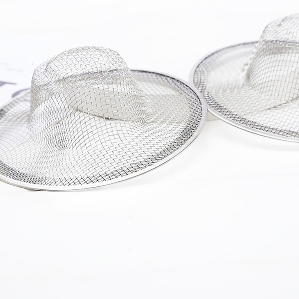2st rostfritt stål badrumsavloppsfilter duschhårfångare Silver 9CM