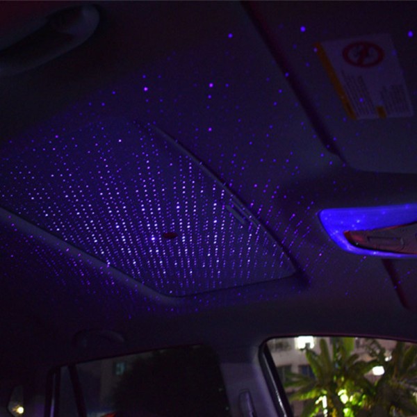 USB LED Car Roof Star Night Lights Projektor Interiør Ambient A Purple