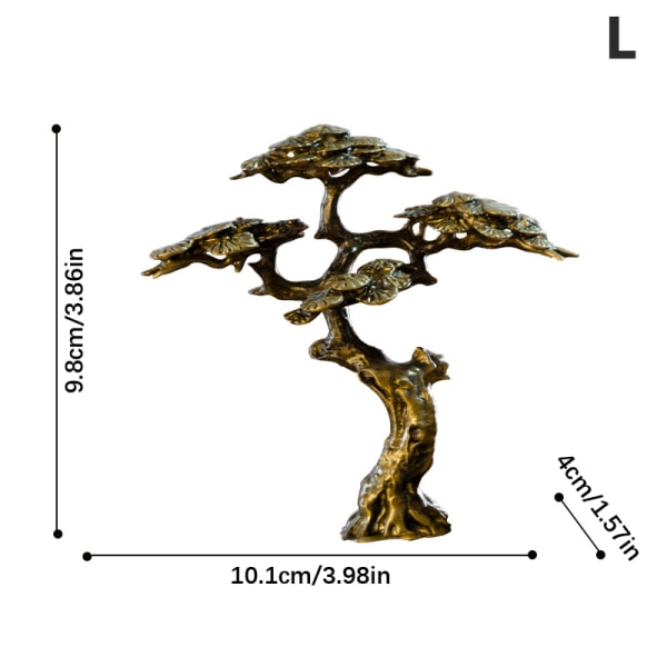 Mini Tervetuloa Pine Miniatyyri Figurine Copper Tree Decor Bonsille Champagne color L