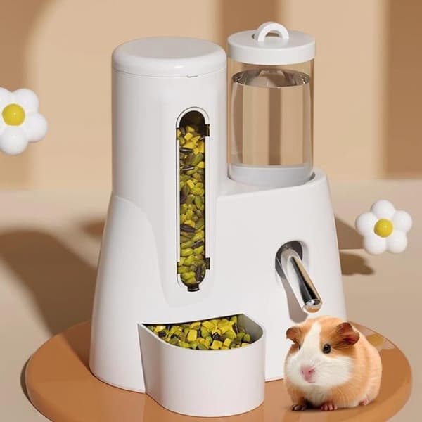 2-i-1 Hamster Foder- og Vandautomat Automatisk Foder- Vanddispenser A2