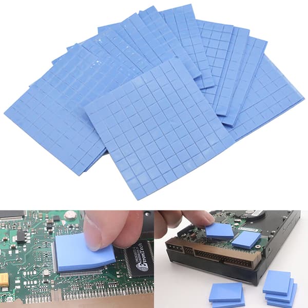 100 stk 10*10*0,5 mm termisk pute GPU CPU kjøleribbe kjøling one size