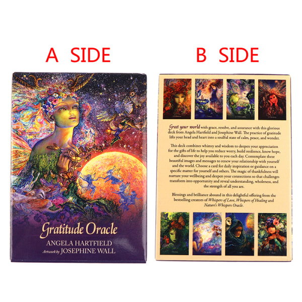 1Eske Takknemlighet Oracle-kort Tarotkort Prophecy Divination Deck Multicolor one size