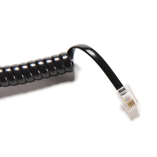 2 stk 6.5FT sort telefonrør Telefonforlængerledning Curly C black 2pcs
