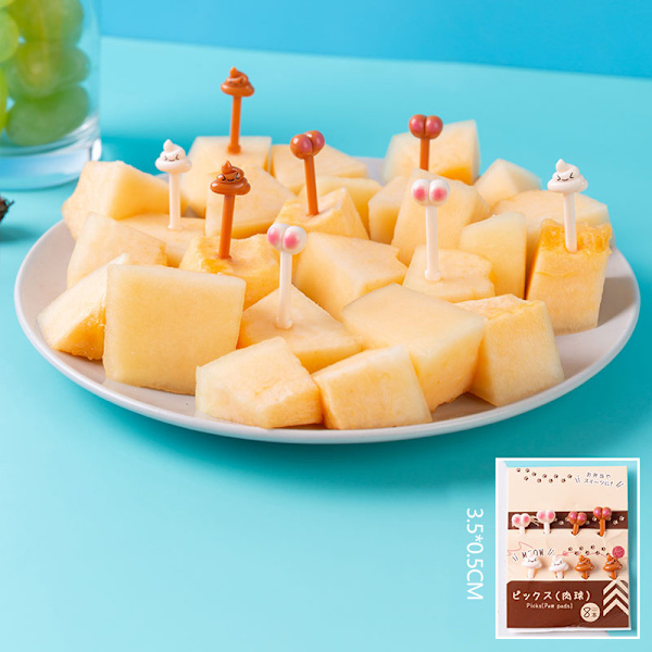 Tegneserie Frugtgaffelsæt Twisted Party Buffet Dessert Cocktail S C 10pcs