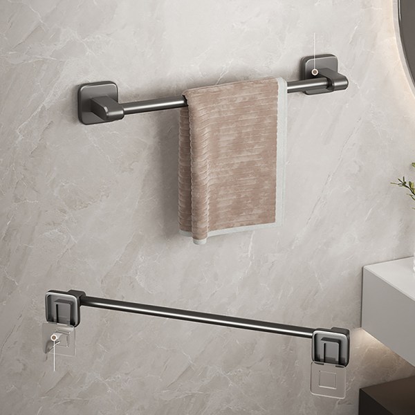 Håndkleholder Plass Aluminium No Drilling Baderomsarrangører Sel Silver 70cm