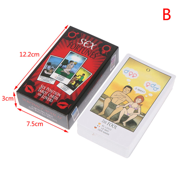1 Box Tarot-kortit ystäville Seksitarot-pakat Pariskunnat Hauska kortti Ga Multicolor B