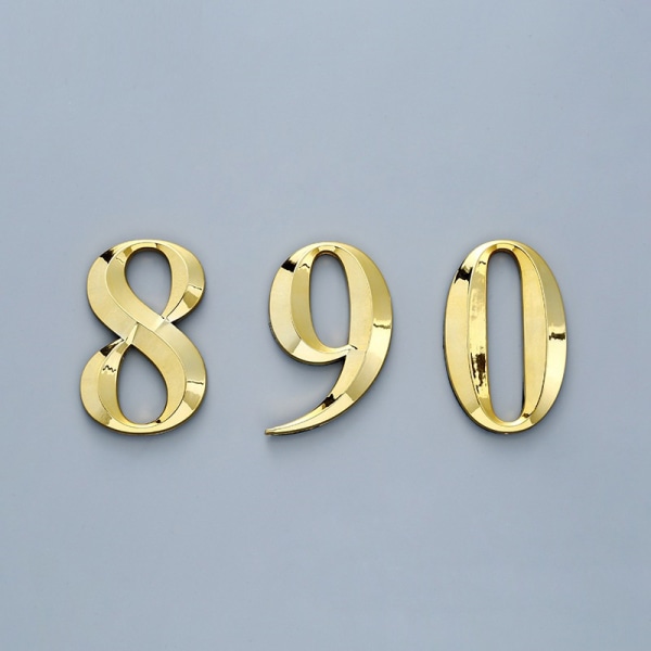 7 cm Moderne husnumre Plaque Number Cifre Sticker Plate Sig Gold 9