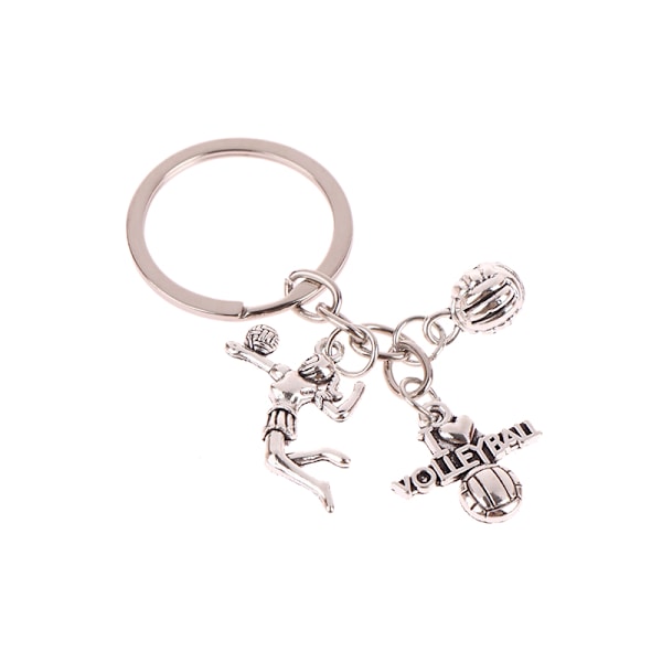 Kreativ DIY nøkkelring volleyballspiller legering nøkkelring charms A onesize